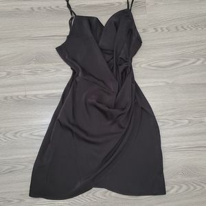 Nasty Gal Black Strappy Cowl Neck Dress